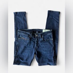 Diesel Sleekner-x slim skinny stretch jeans in a dark blue wash men’s 29x32